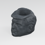Donald Trump Head Planter in Charcoal Black