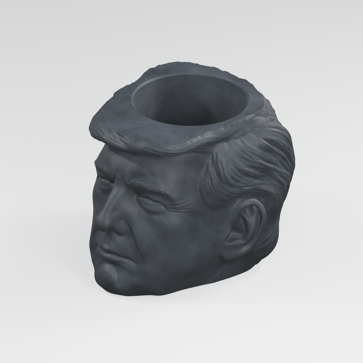Donald Trump Head Planter in Charcoal Black