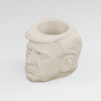 Donald Trump Head Planter in Ivory White
