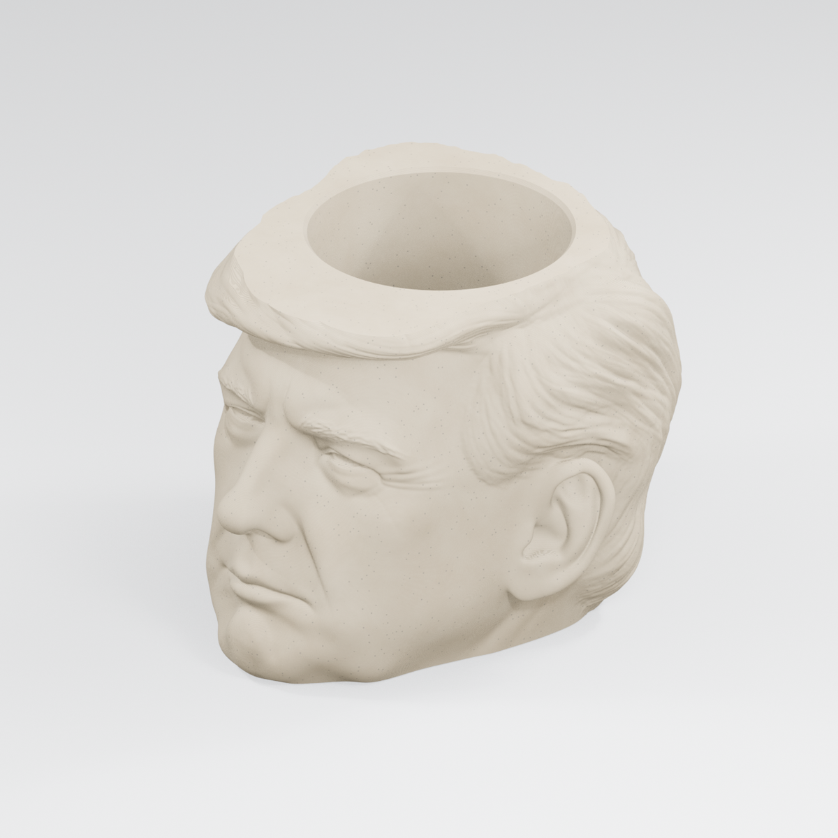 Donald Trump Head Planter in Ivory White