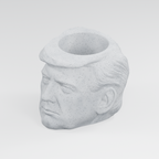 Donald Trump Head Planter in Marble White