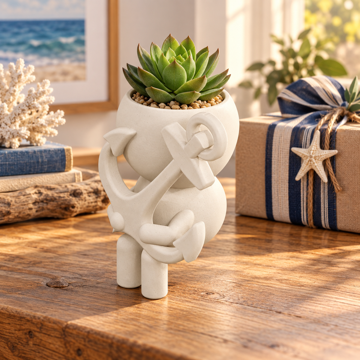 Anchor Sprout Holds Fast | Nautical Planter gift presentation