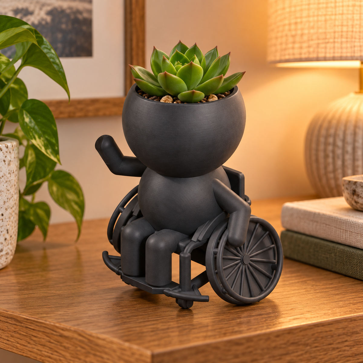 Wave wheelchair planter editorial view