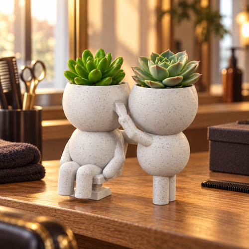 Buzz and Trim's Fresh Cut: Barber Planter gift presentation