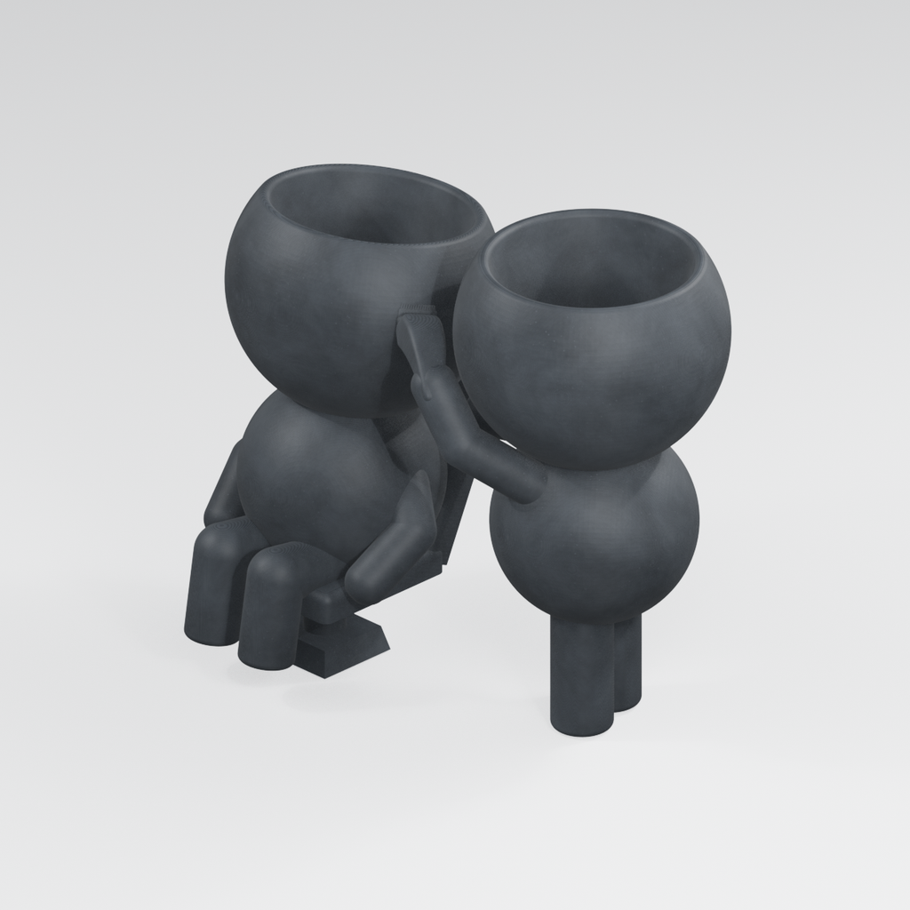 Buzz and Trim's Fresh Cut: Barber Planter in Charcoal Black finish