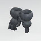 Buzz and Trim's Fresh Cut: Barber Planter in Charcoal Black finish