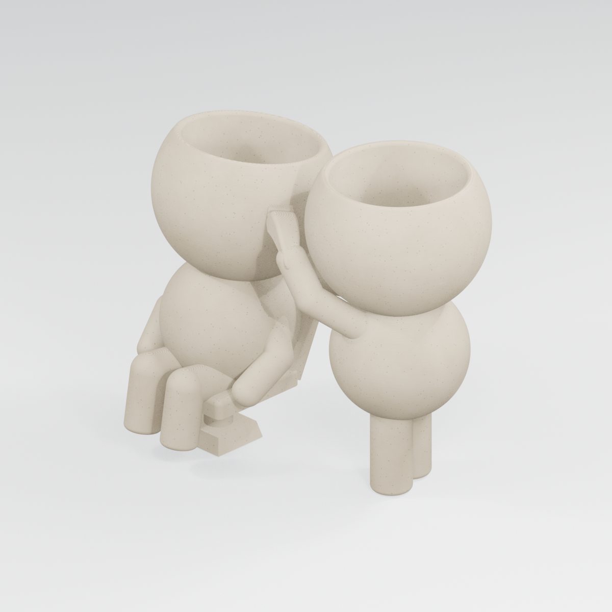 Buzz and Trim's Fresh Cut: Barber Planter in Ivory White finish