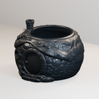 Cozy Hillside House Planter in Charcoal Black finish