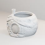 Cozy Hillside House Planter in Marble White finish