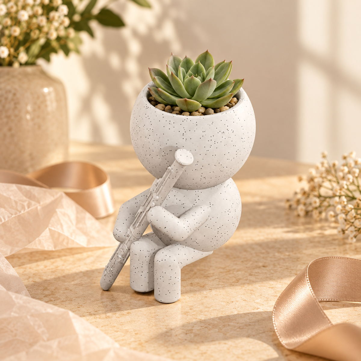 Reed Reed bassoon planter presented as a gift