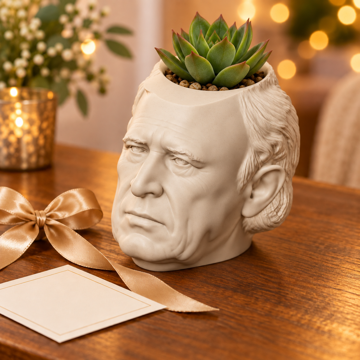 Zachary Taylor Head Planter gift presentation