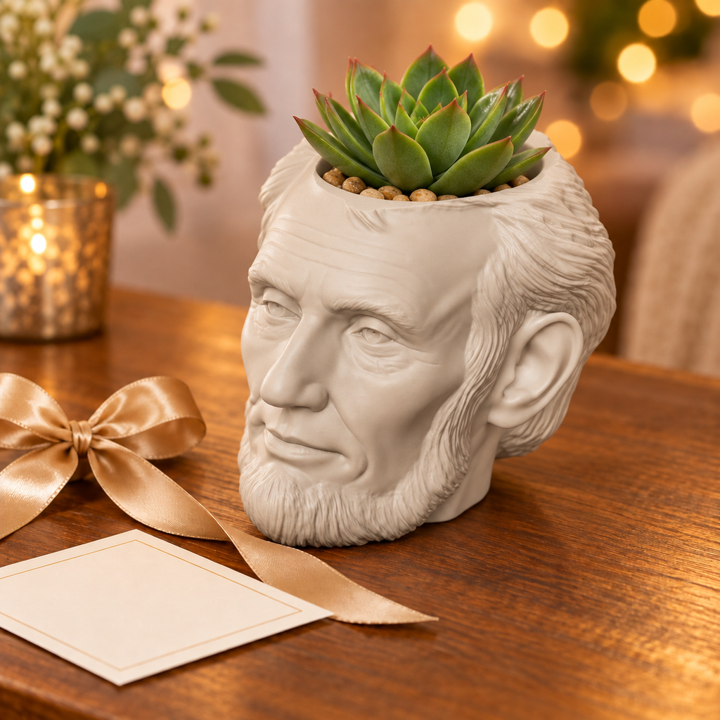 Abraham Lincoln Head Planter gift presentation
