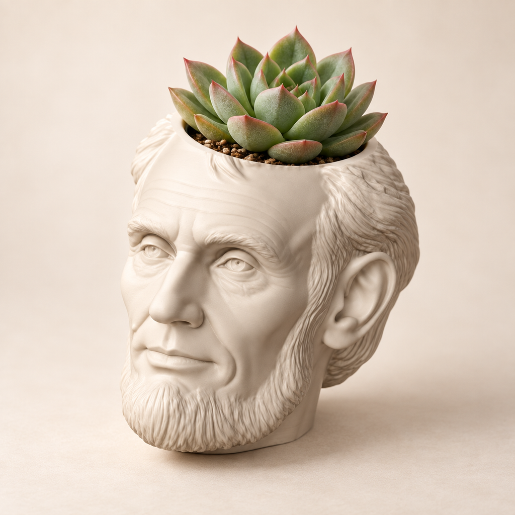 Abraham Lincoln Head Planter hero lifestyle view