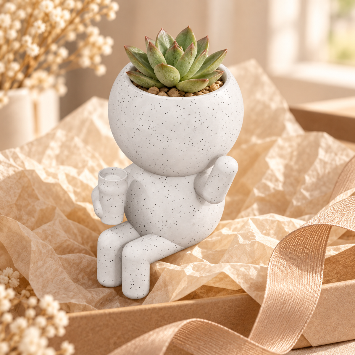 Cheers Moss character planter presented as a gift