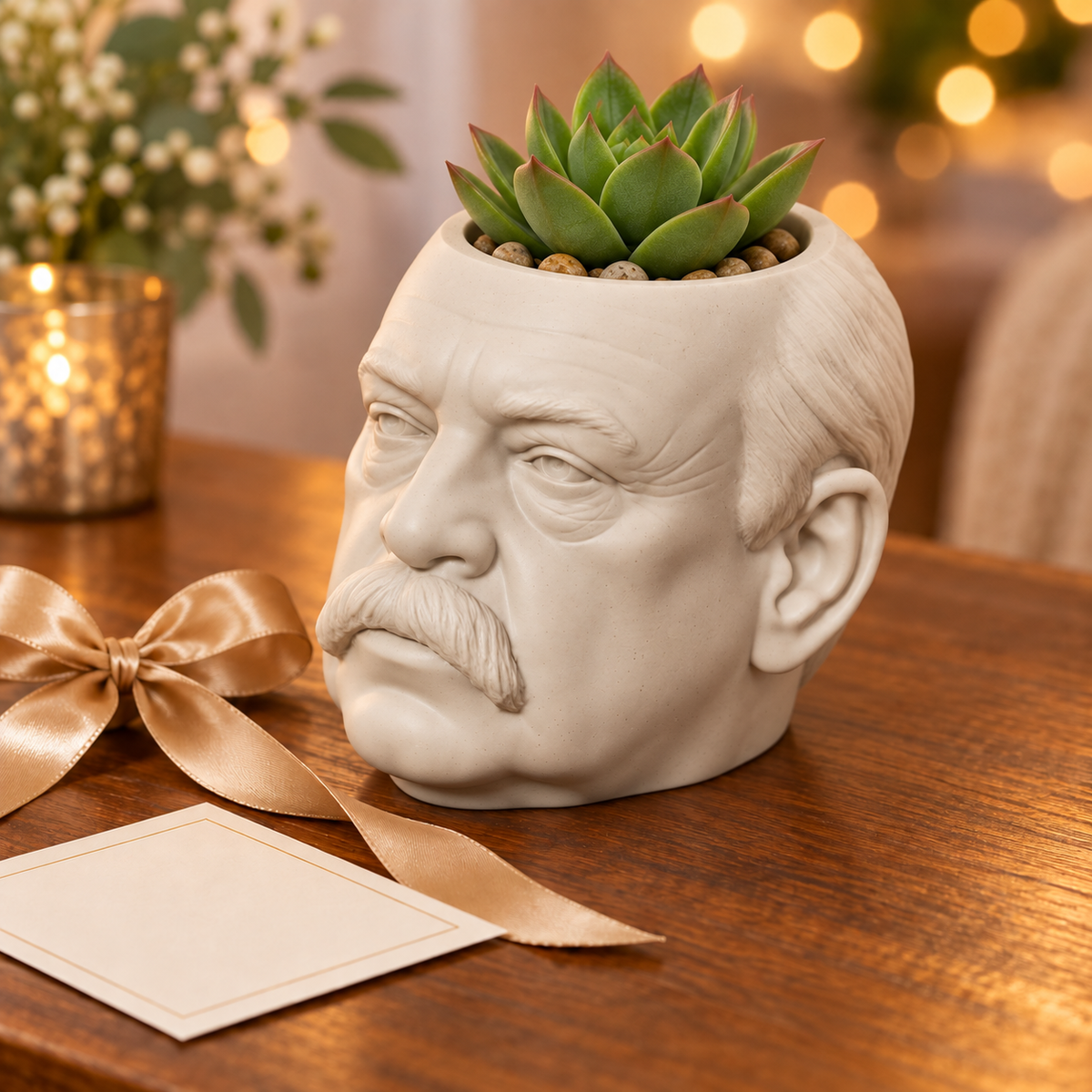 Grover Cleveland Head Planter gift presentation