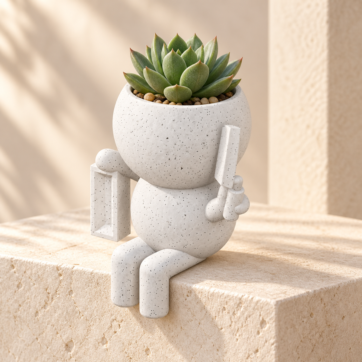 Brickie Moss character planter hero lifestyle image