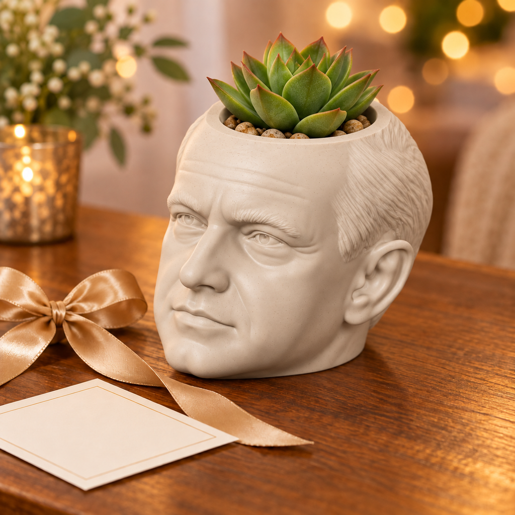 Calvin Coolidge Head Planter gift presentation