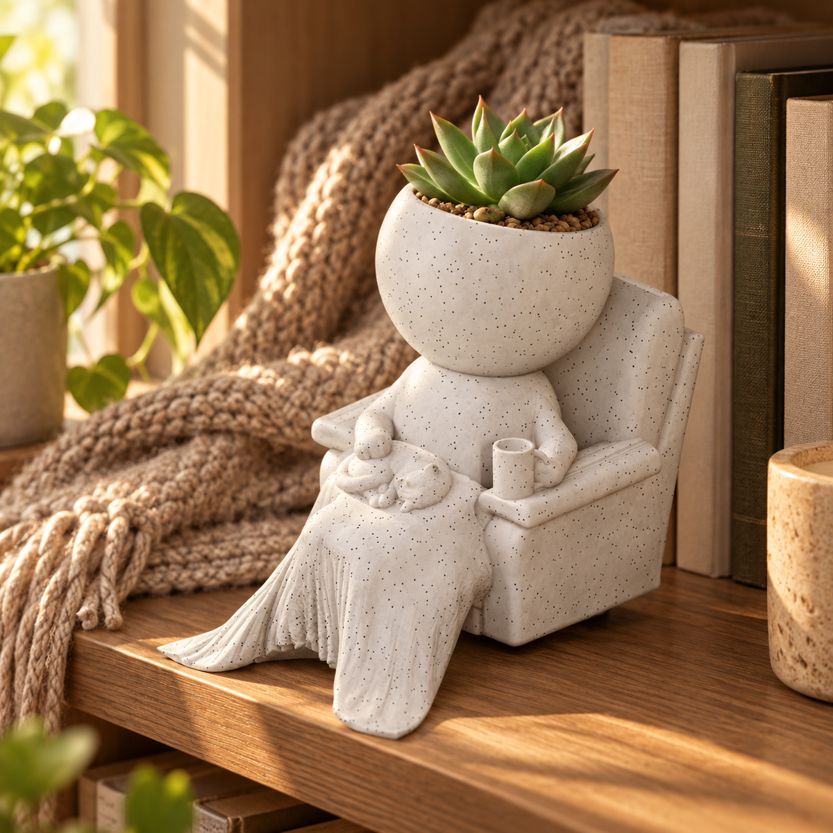 Purrl Moss cat lover planter editorial image