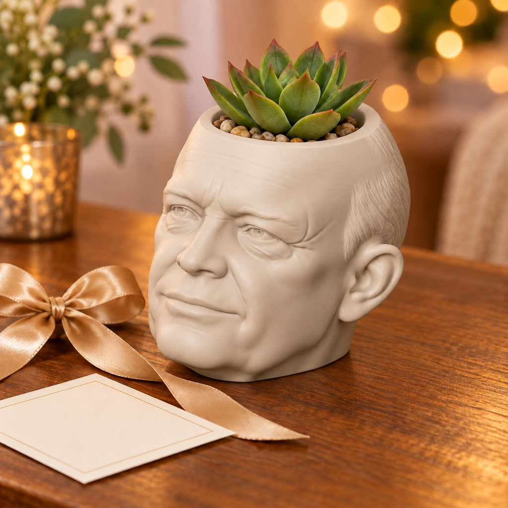 Dwight D. Eisenhower Head Planter gift presentation