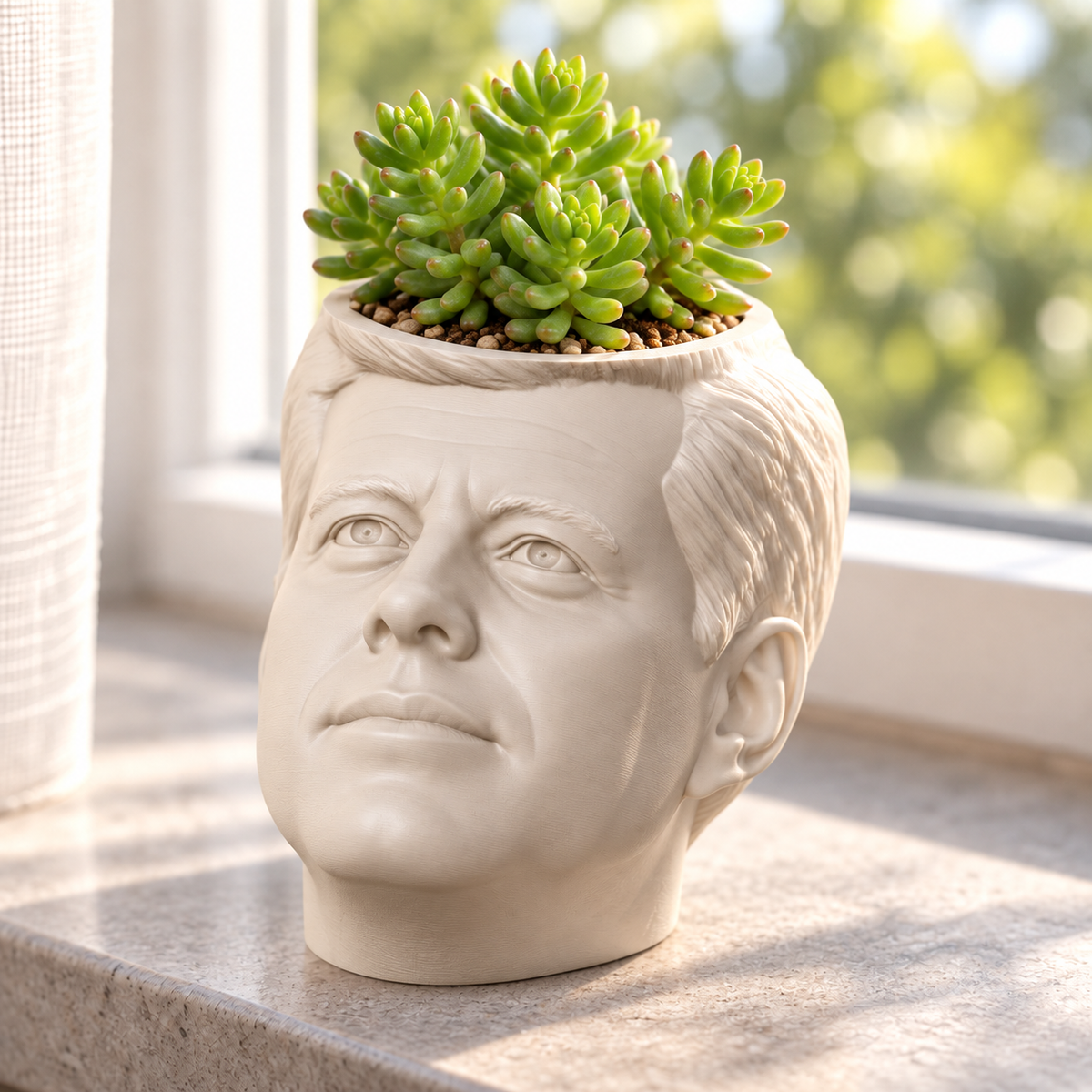 John F. Kennedy Head Planter editorial view
