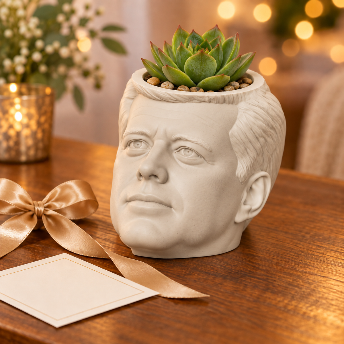 John F. Kennedy Head Planter gift presentation
