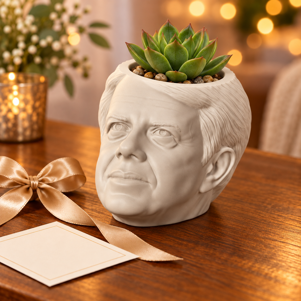 Jimmy Carter Head Planter gift presentation