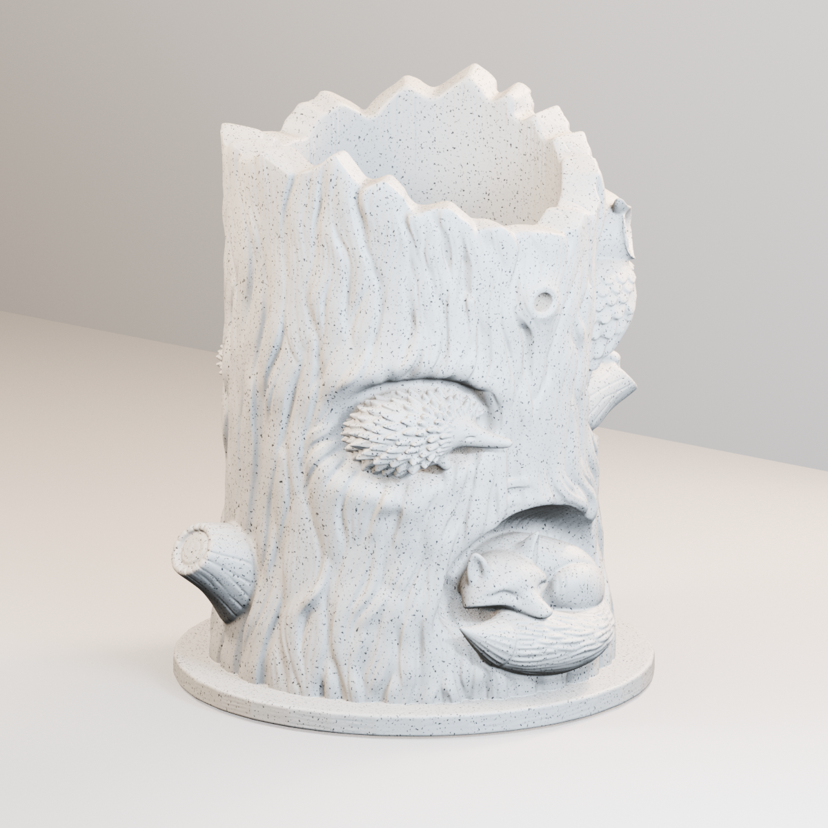 Woodland Hollow Planter in Marble White finish