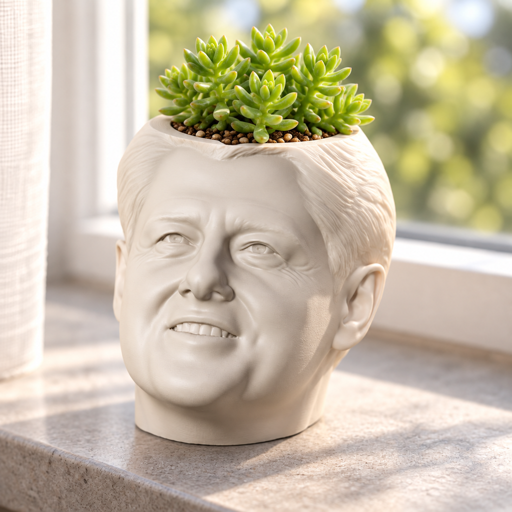 Bill Clinton Head Planter editorial view