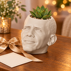 Barack Obama Head Planter gift presentation