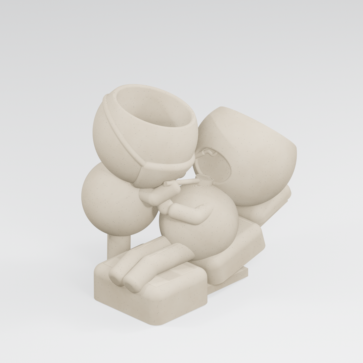 Dr. Molar’s Checkup dentist planter in Ivory White finish