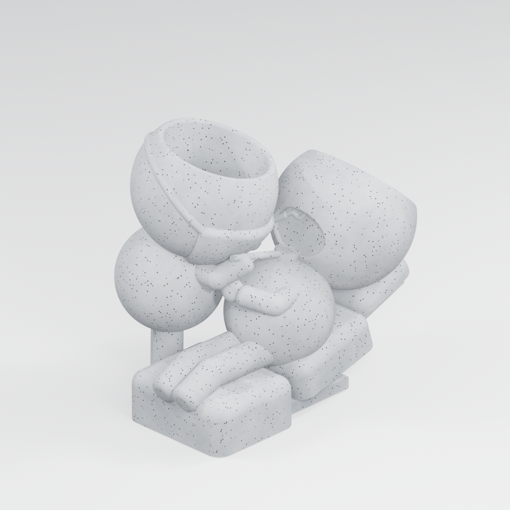 Dr. Molar’s Checkup dentist planter in Marble White finish