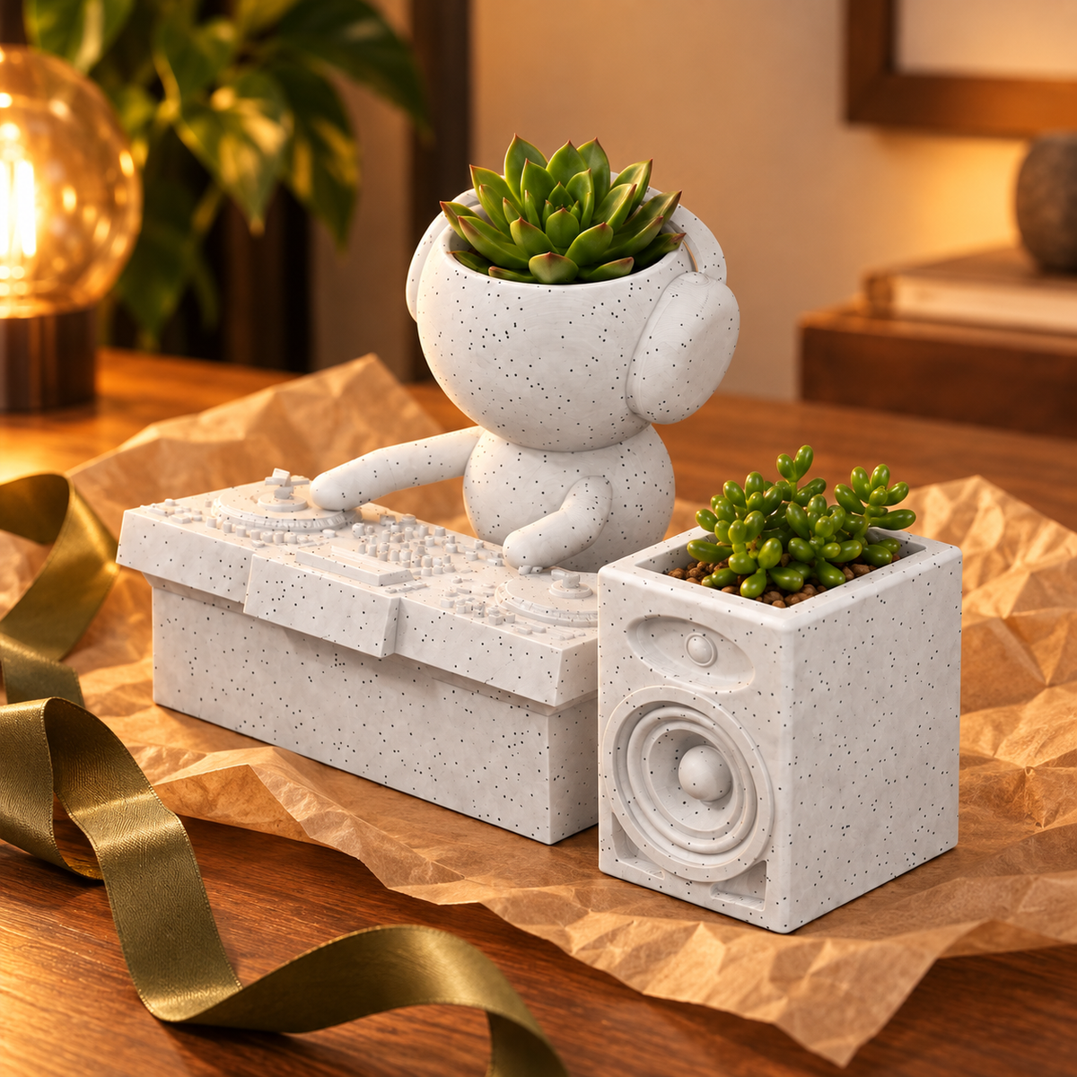 Mix Moss DJ planter set gift presentation
