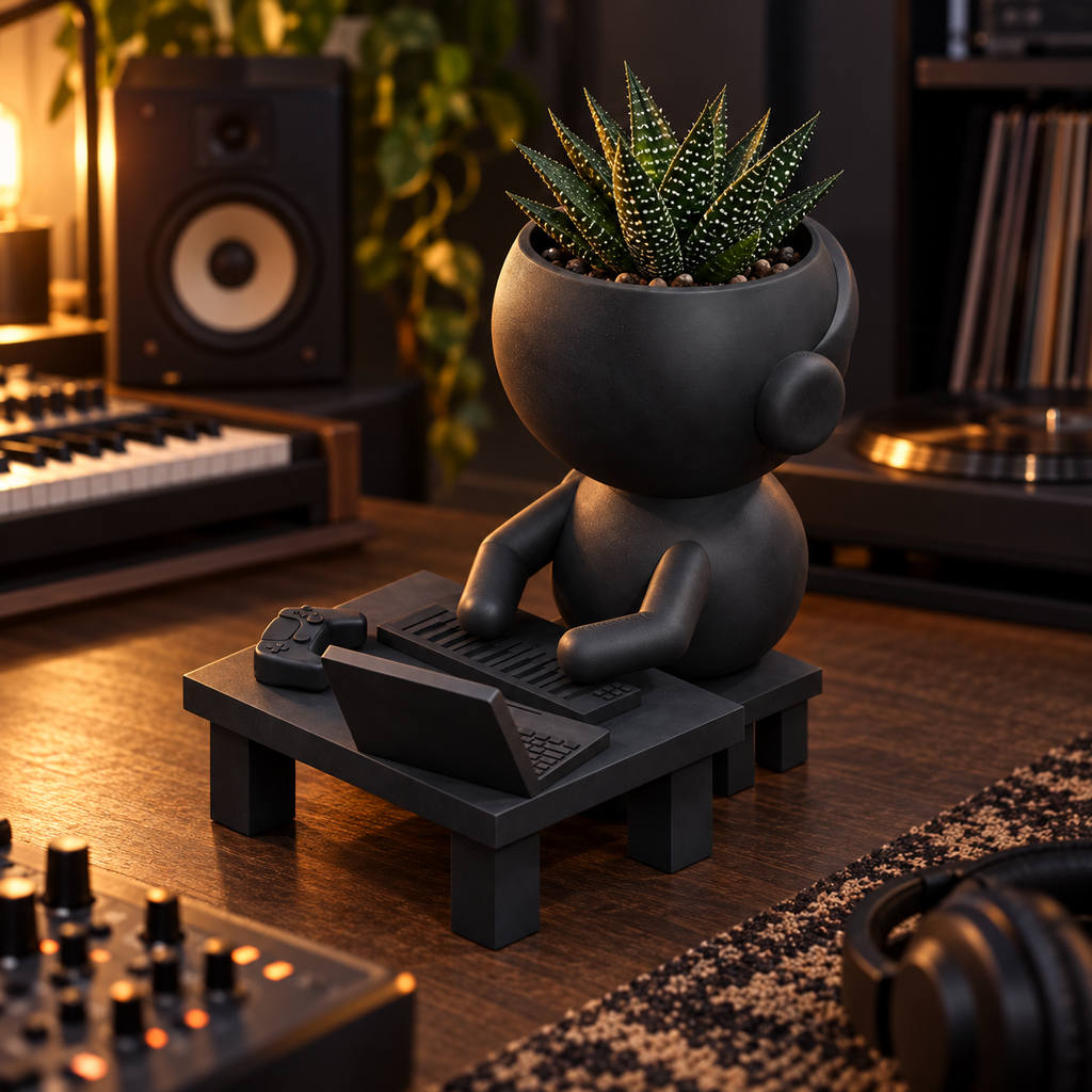 Loop Sprout on Deck | Electronic Music Planter editorial view