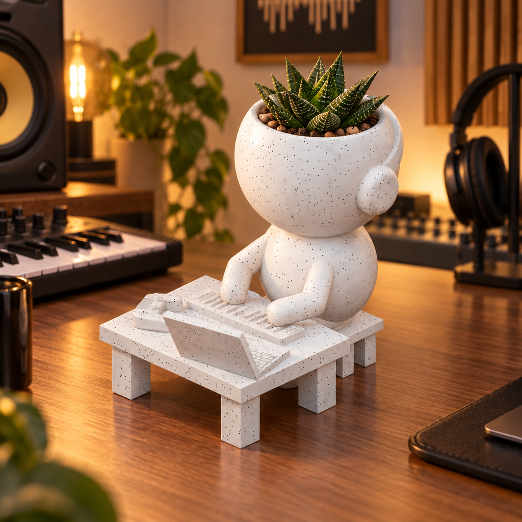 Loop Sprout on Deck | Electronic Music Planter hero lifestyle view