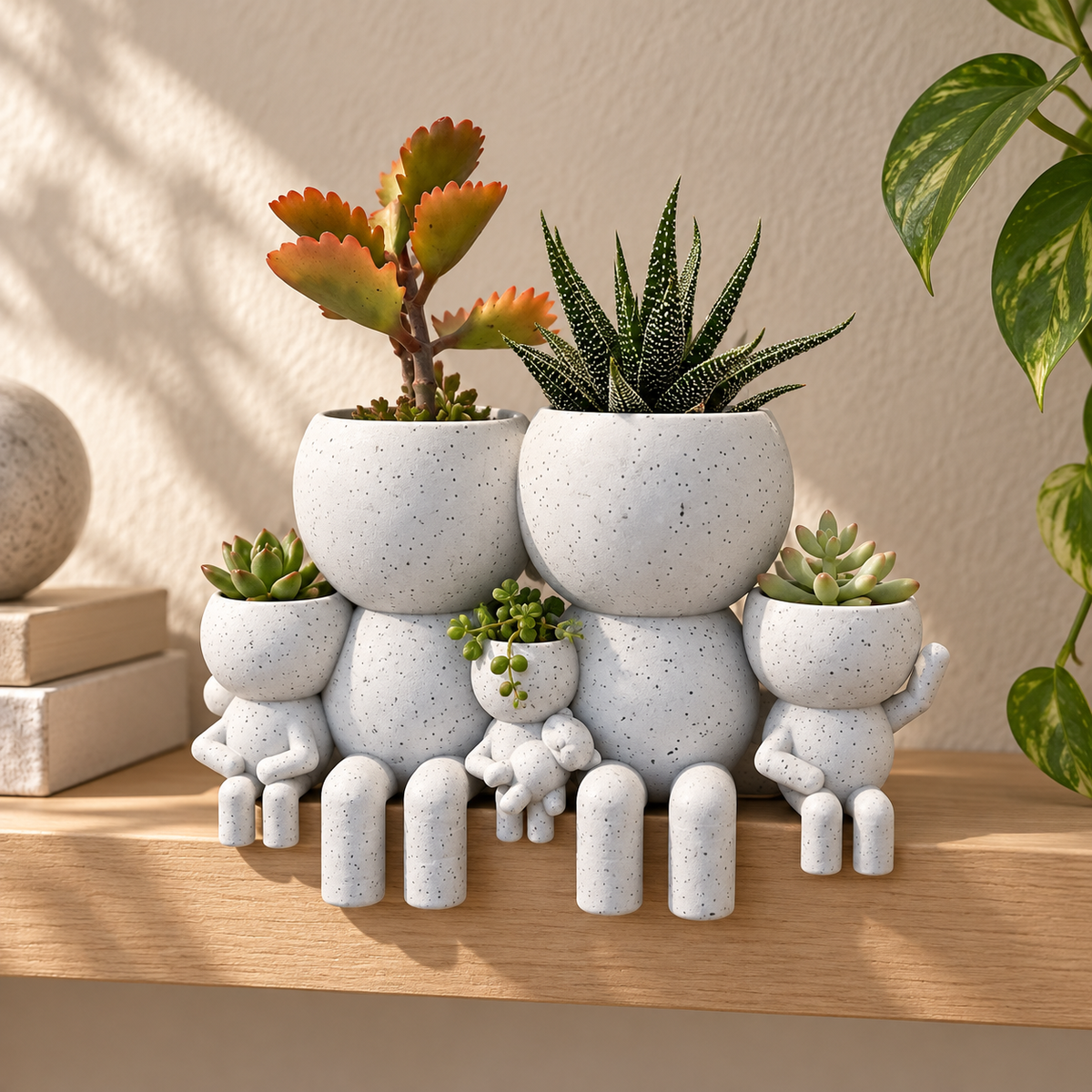 The Five Sprouts Gather Round | Family of Five Planter editorial view