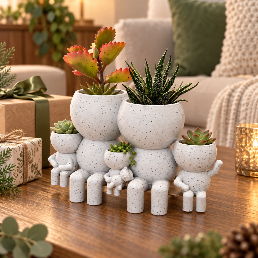 The Five Sprouts Gather Round | Family of Five Planter gift presentation