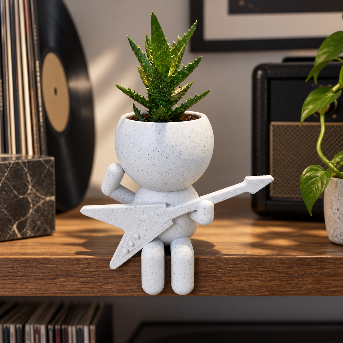 Vee Sprout Turns It Up | Flying V Guitar Planter hero lifestyle view