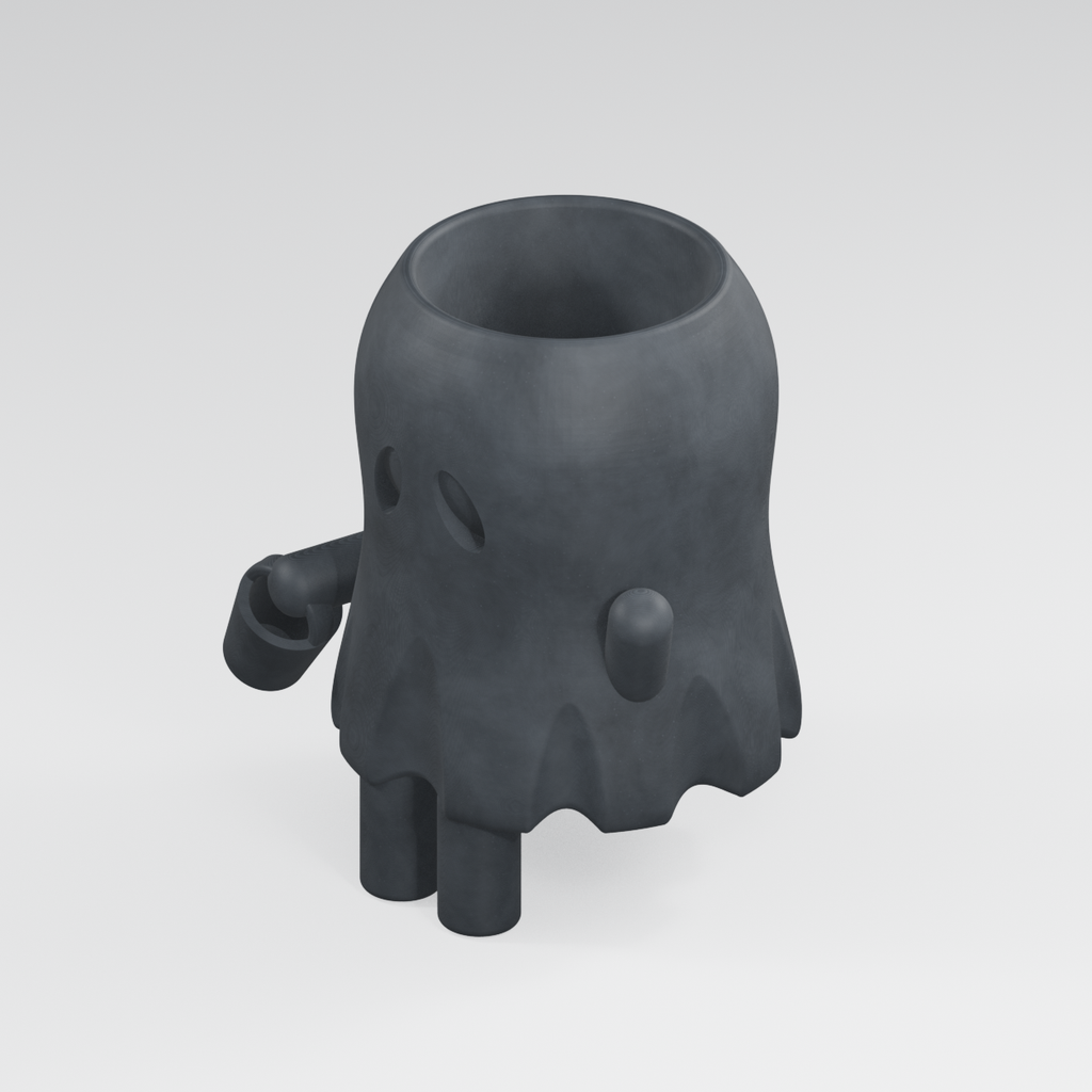 Boo Keeps Watch | Ghost Planter in Charcoal Black