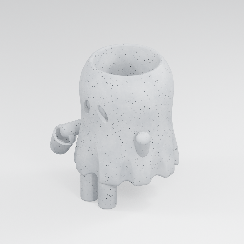 Boo Keeps Watch | Ghost Planter in Marble White