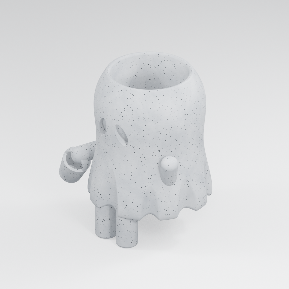 Boo Keeps Watch | Ghost Planter in Marble White