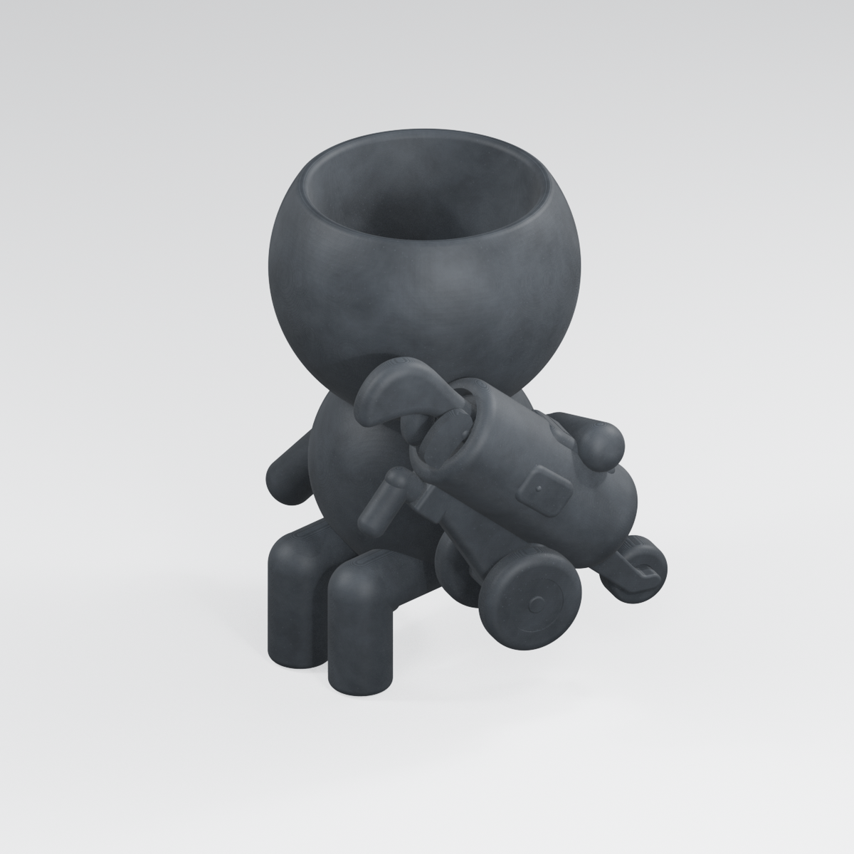 Caddy Takes Five | Golfer Planter in Charcoal Black