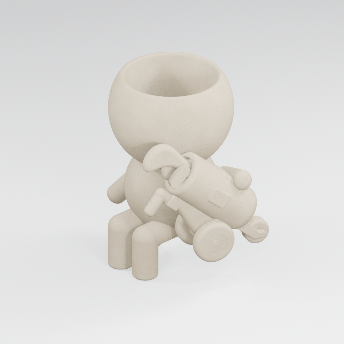 Caddy Takes Five | Golfer Planter in Ivory White