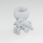 Caddy Takes Five | Golfer Planter in Marble White