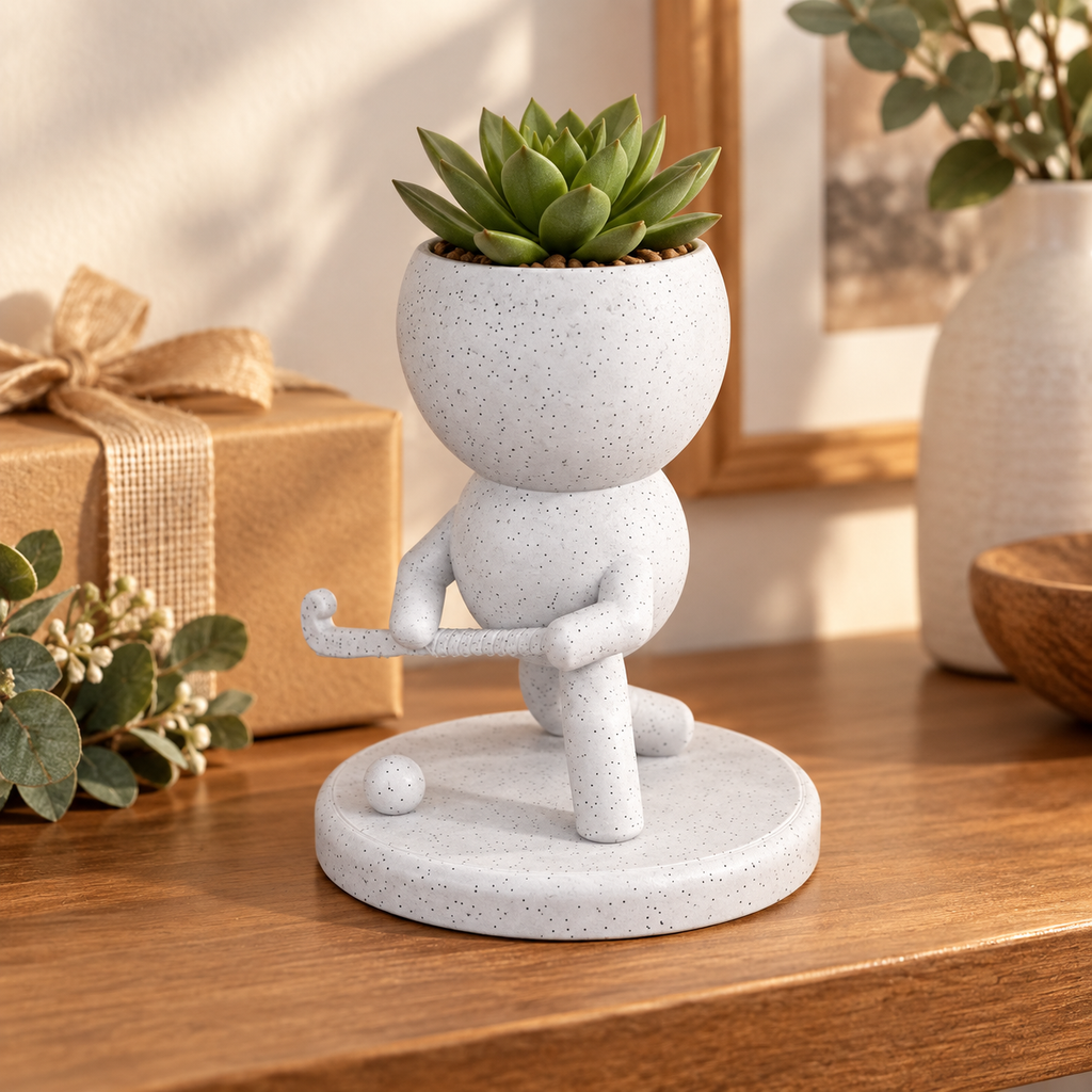 Slapshot Sprout Takes the Ice | Hockey Player Planter gift presentation
