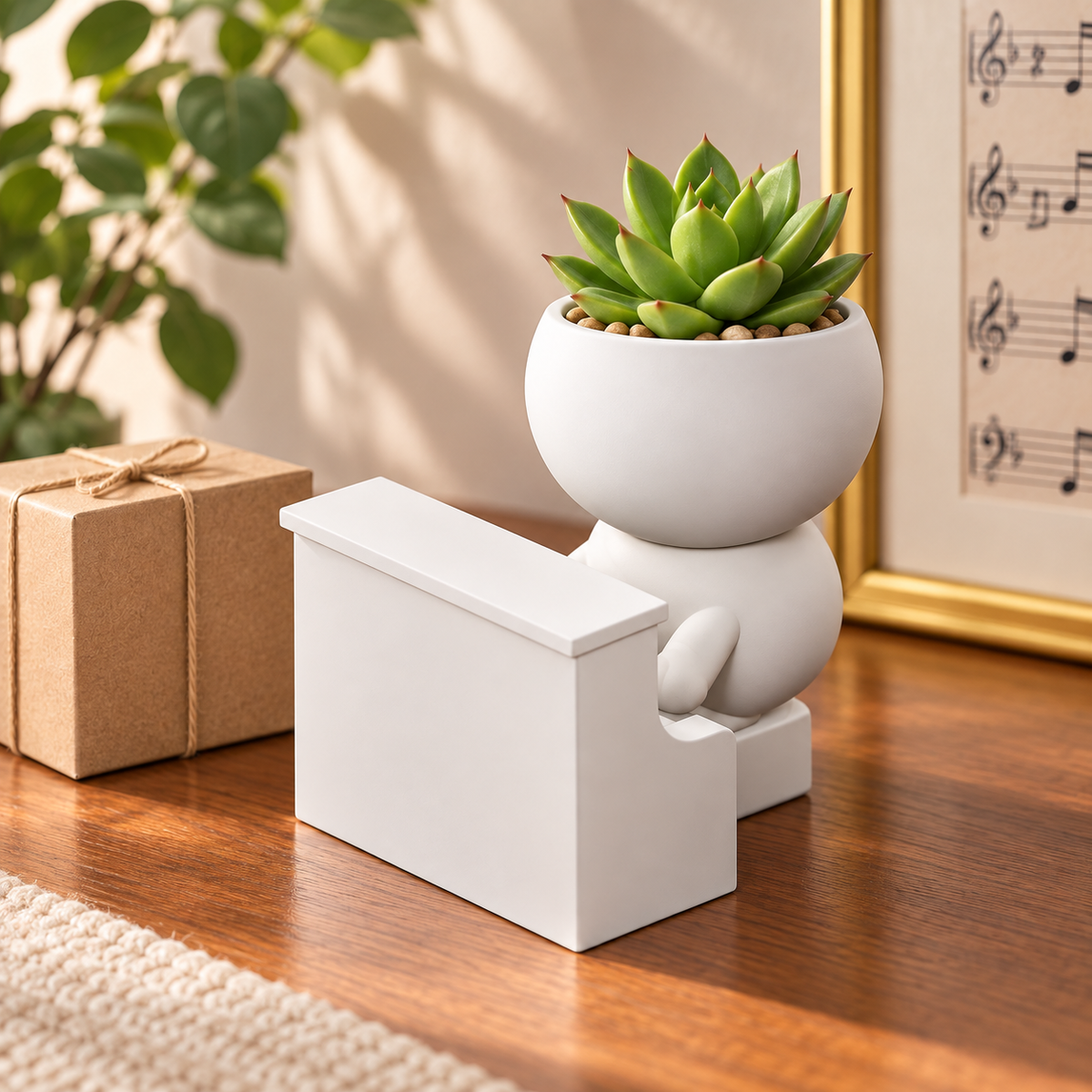 Piano Pal | Upright Piano Player Planter gift presentation