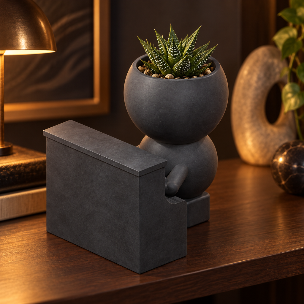 Jay Takes the Keys piano planter in Charcoal Black