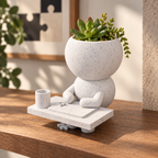 Piecekeeper Finds the Fit jigsaw puzzle planter editorial view