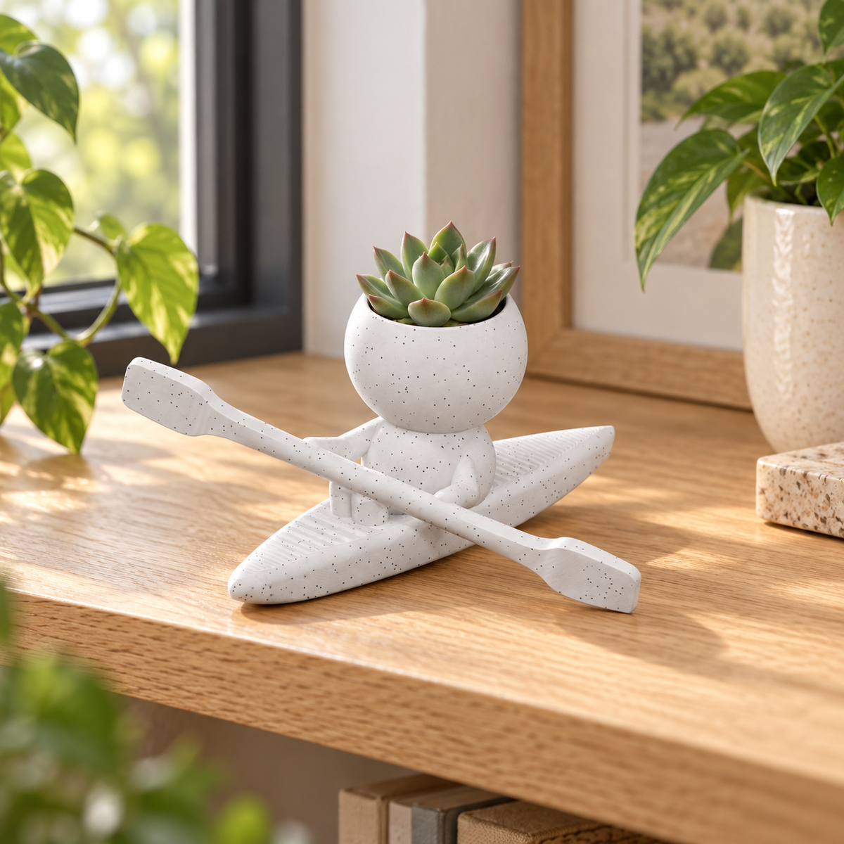 Paddle Moss kayak planter hero lifestyle view