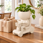 Rollie Rolls in Style | Mobility Scooter Planter gift presentation