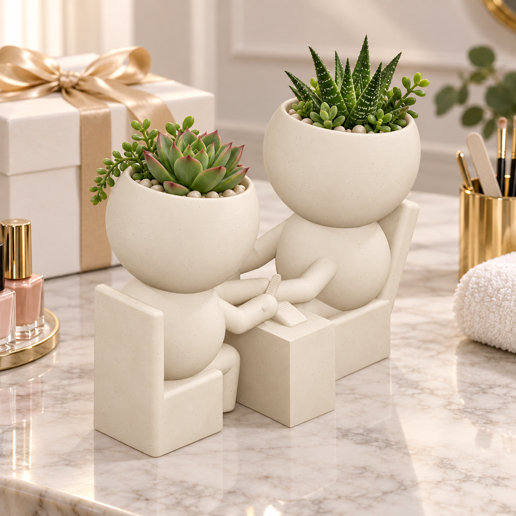 Polish Pals at Work | Nail Technician Planter gift presentation